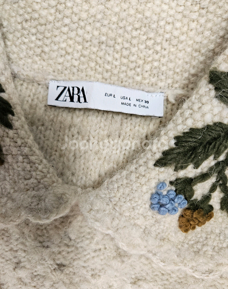 자라 자수 앙고라 니트--3