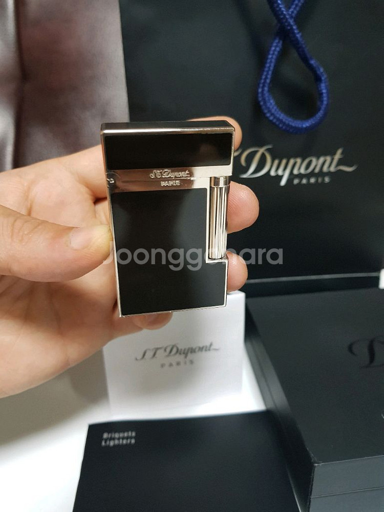 풀세트 듀퐁라이터 라인2 쌍불 ca16296 블랙래커 팔라듐 듀퐁라이타--1