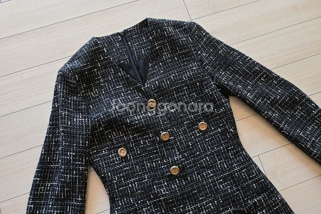 유어네임히얼 트위드 원피스 겨울 하객룩--2