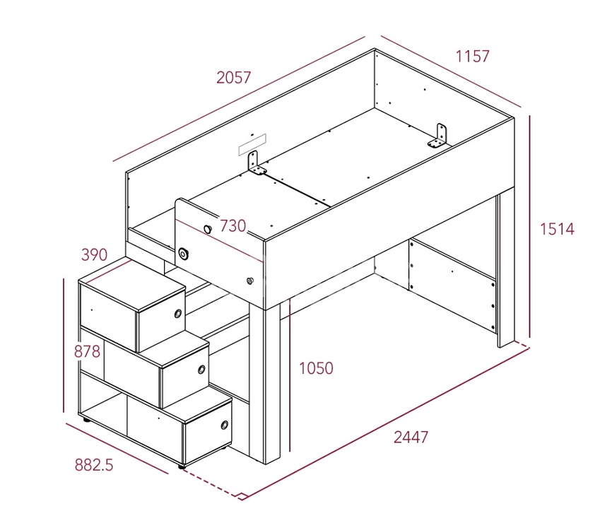 일룸 키니 2층침대 SS (매트포함)--1