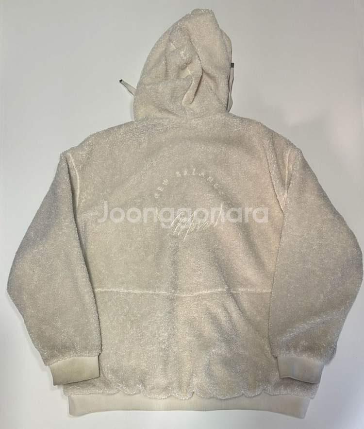 여성 뉴발란스 오버핏 뽀글이 후드 후리스 자켓--1