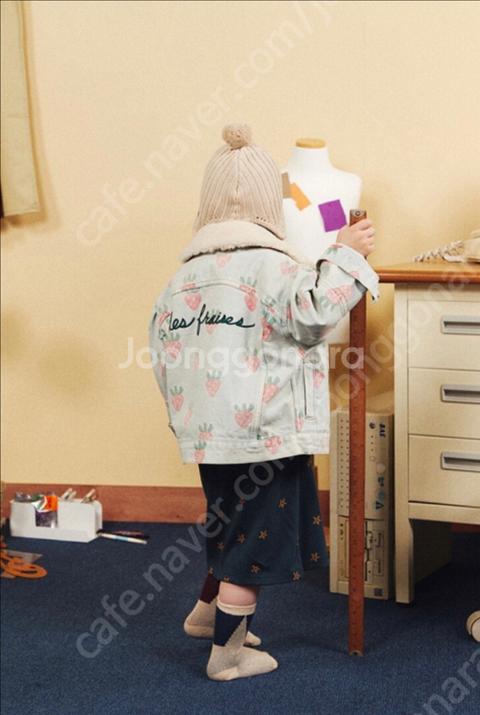 리미떼두두 스트로베리 데님 퍼 자켓 XL(120)--2