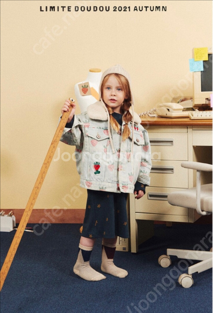 리미떼두두 스트로베리 데님 퍼 자켓 XL(120)--0