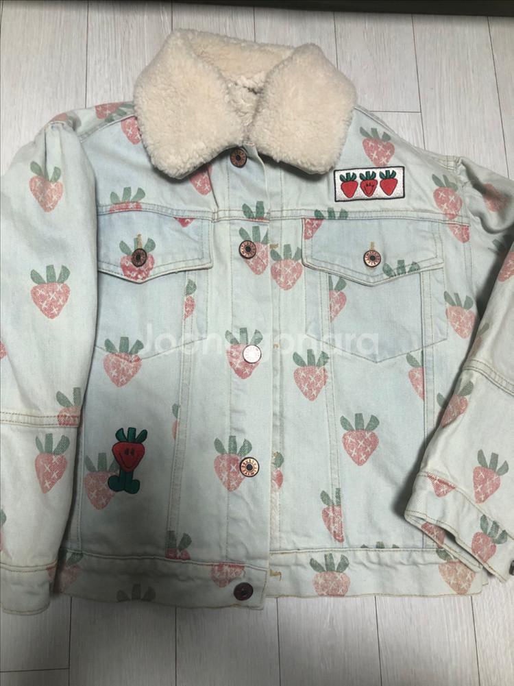 리미떼두두 스트로베리 데님 퍼 자켓 XL(120)--3
