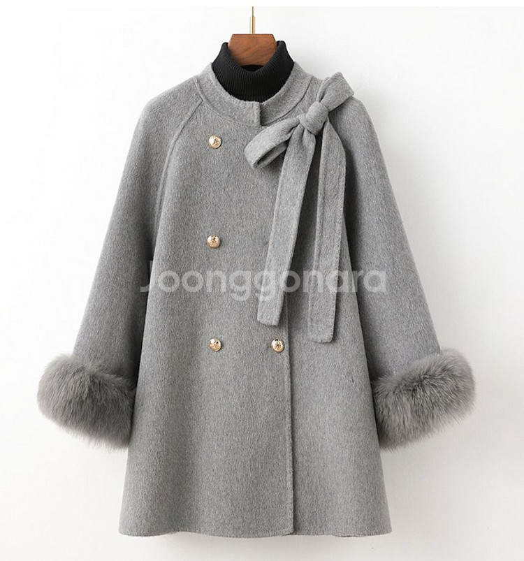 100프로울코트 폭스퍼 탈부착가능 프리사리즈 코트--0