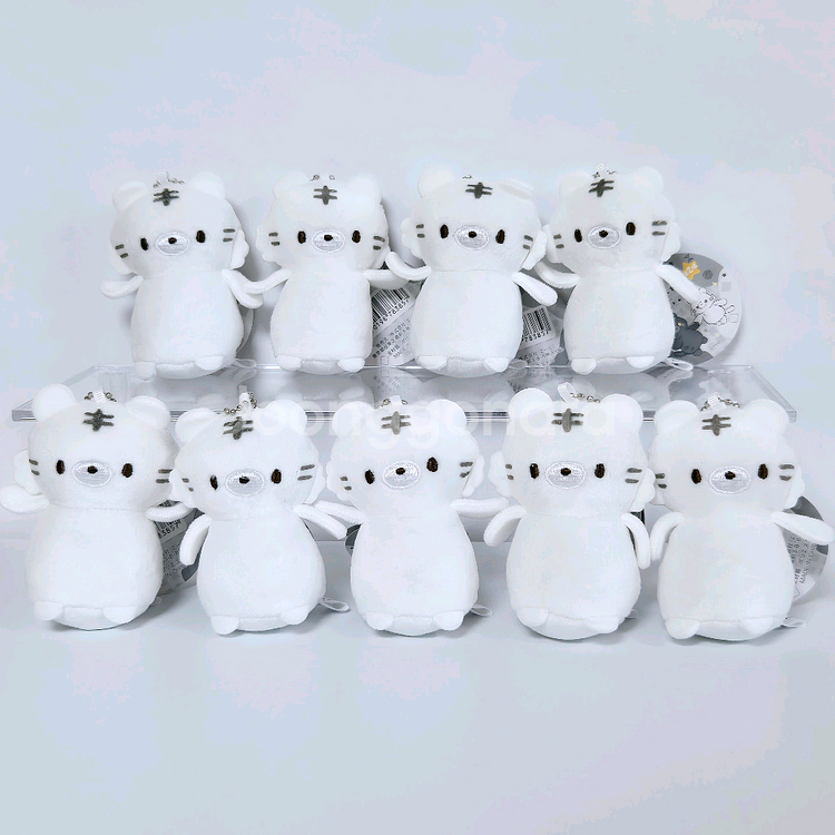 흰 호랑이 미니 인형 가방고리 키링 볼체인 백참--0