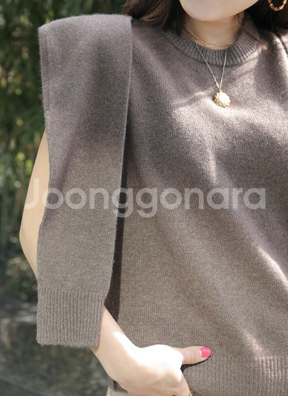 몽또또 캐시미어 숄 니트--6