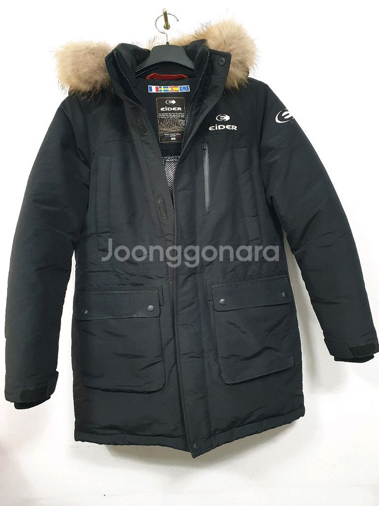 아이더 검정색 카라스 덕다운 자켓 오리털 S사이즈--0