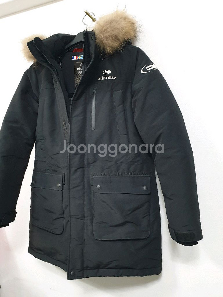 아이더 검정색 카라스 덕다운 자켓 오리털 S사이즈--1