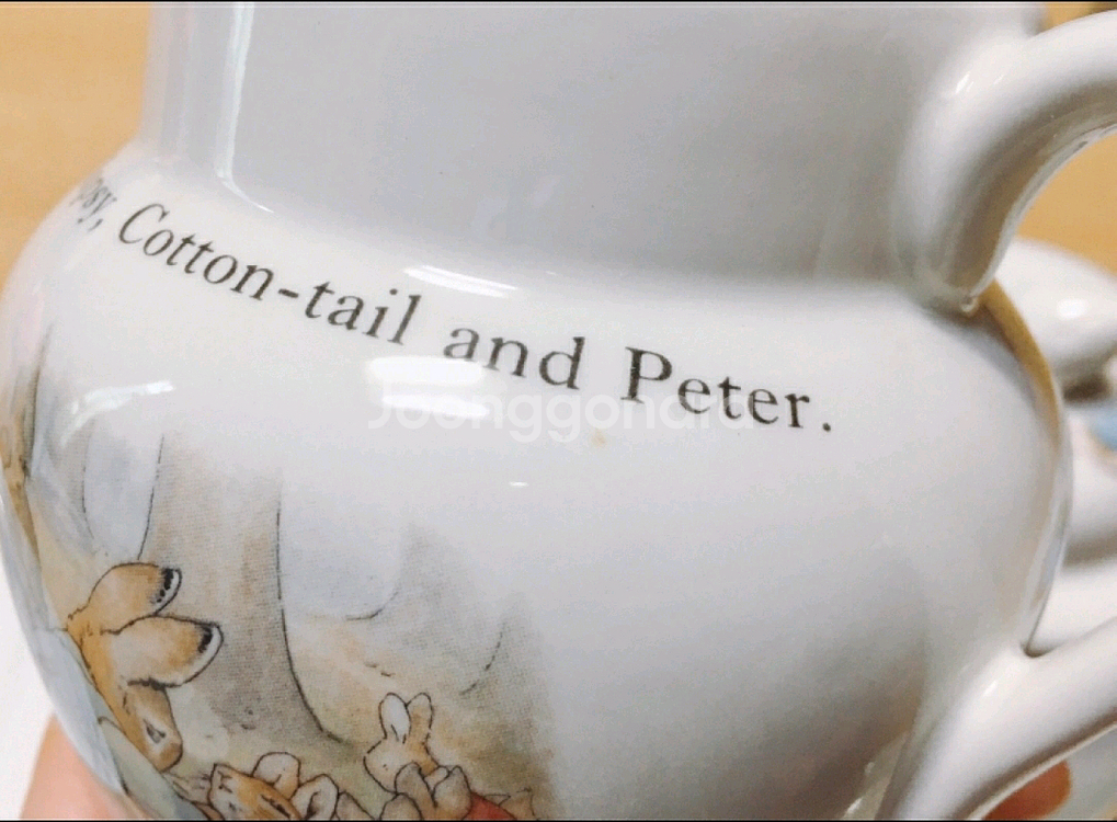 [일괄 택포]영국 빈티지 웨지우드 피터래빗 티세트 티팟 커피잔 크리머 슈가볼 접시--6