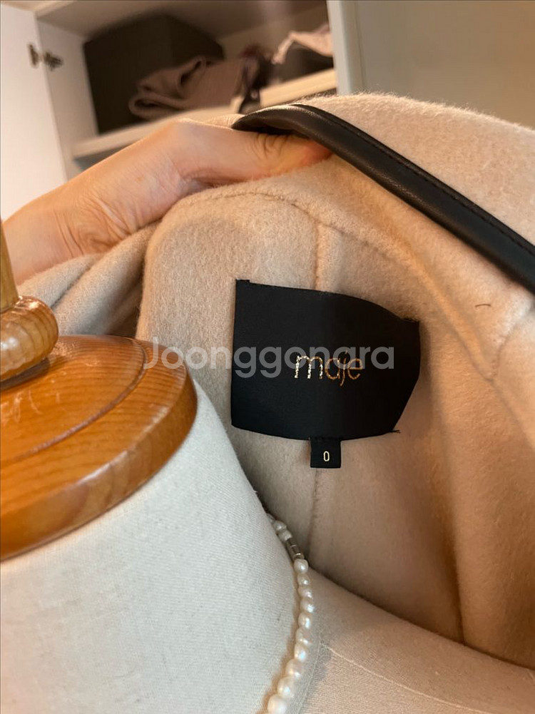 Maje 마쥬 가죽 후드 울 코트 압구정 현대 원가80만원--6