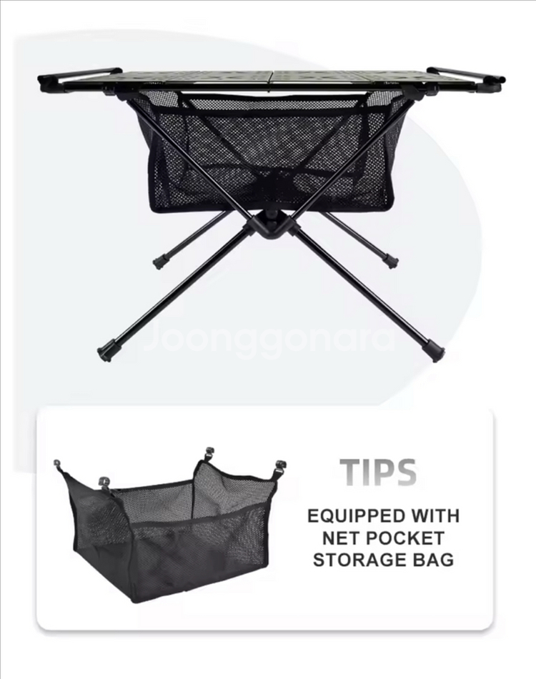 WESTTUNE IGT 2 유닛 접이식 경량테이블 새상품 (블랙/매쉬망포함)--2