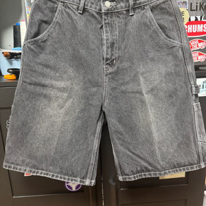 [S] 아웃스탠딩 카펜터 데님 숏츠 블랙 버뮤다 팬츠 반바지