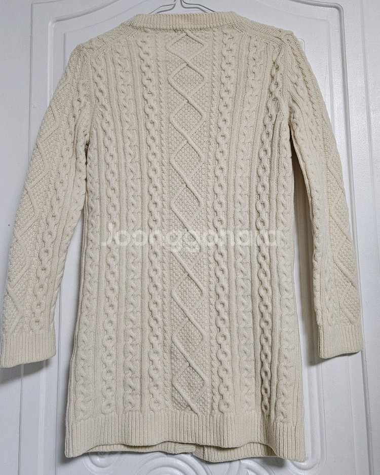 빈폴 주머니로고 모100 케이블가디건 꽈배기 니트 스웨터--1