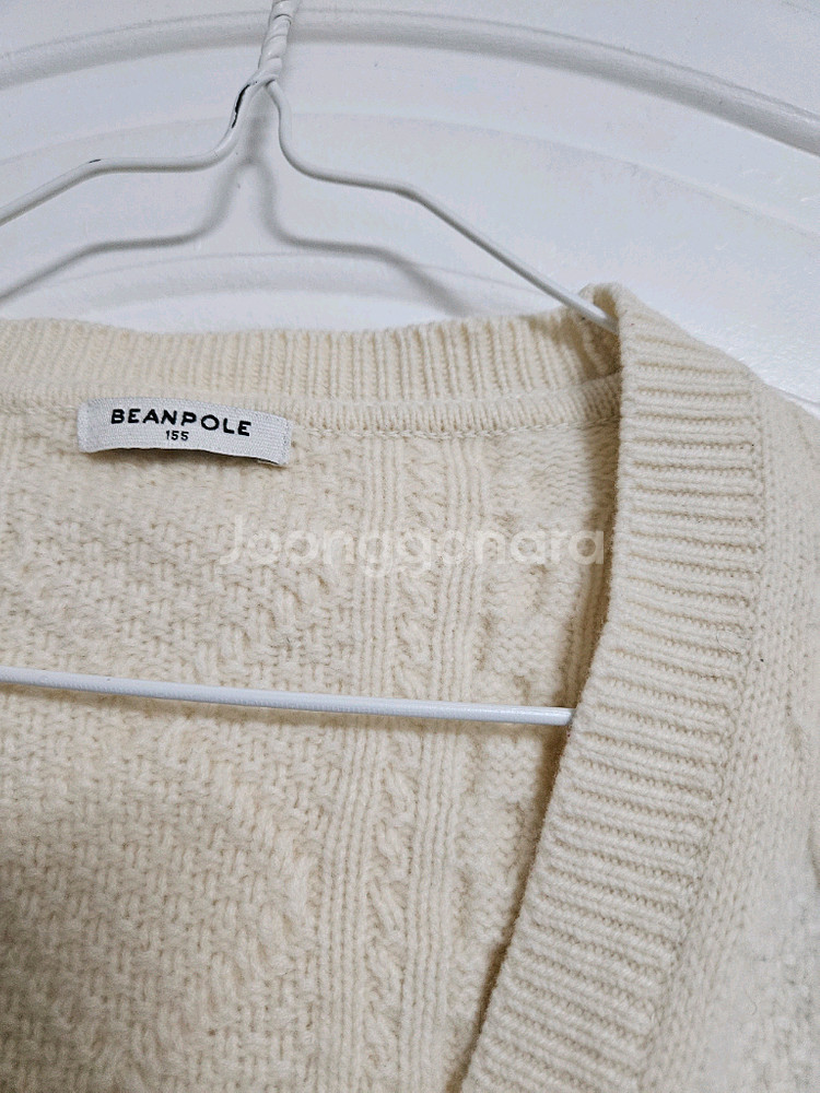 빈폴 주머니로고 모100 케이블가디건 꽈배기 니트 스웨터--3
