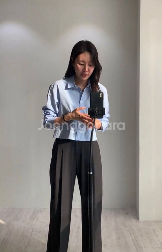 시에 위시 크롭 코튼셔츠--0