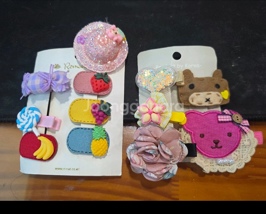 택포)아기헤어핀 머리핀 헤어밴드 일괄--0