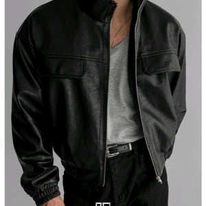 BOWLOW 남성 레더자켓 블루종 M(95~100) 블랙