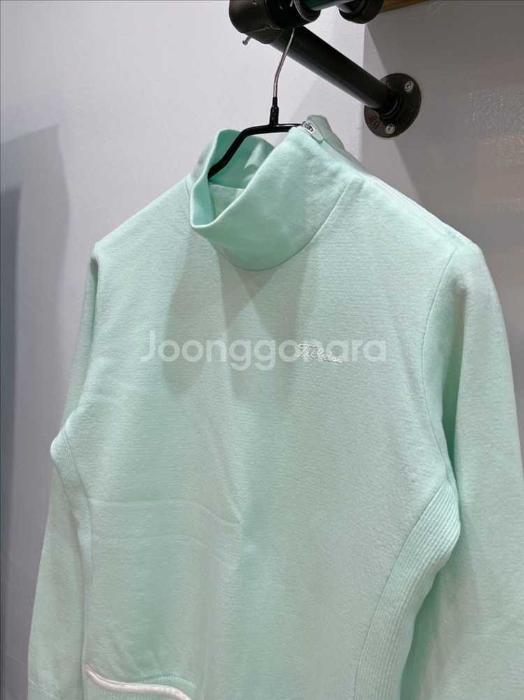 (66/m) 타이틀리스트 피스타치오 사선집업 하이브리드 언발 방풍니트웨어--0