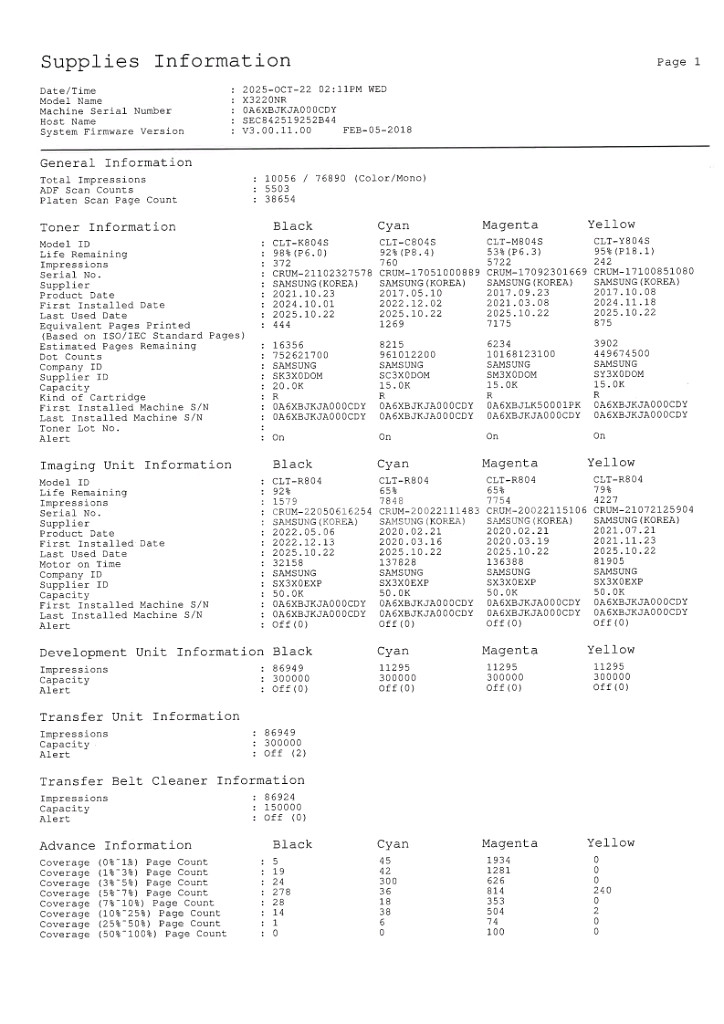 삼성전자 SL-X3220nr 컬러 레이저 중고 복합기--6
