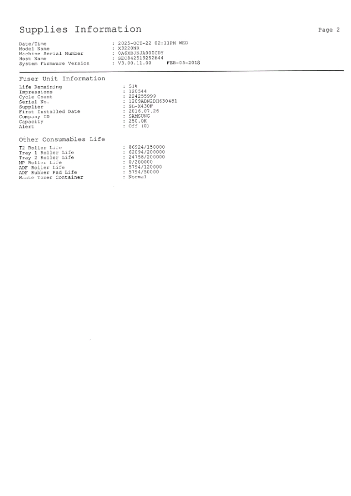 삼성전자 SL-X3220nr 컬러 레이저 중고 복합기--7