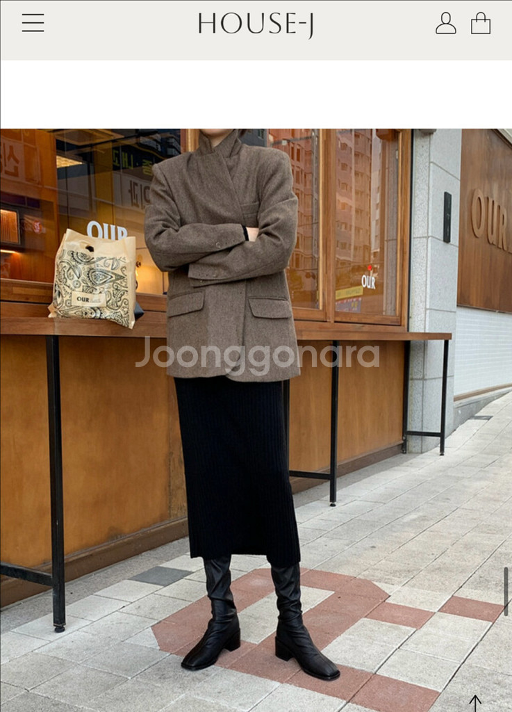 하우스제이 블랙 골지 니트 원피스--4