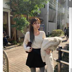 라무어 핀턱 스커트 블랙(s)