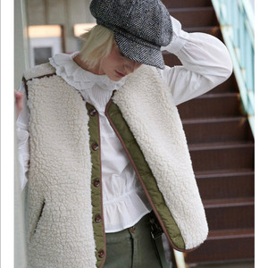 (새상품)그린버터 리버시블 퀼팅 조끼 베스트