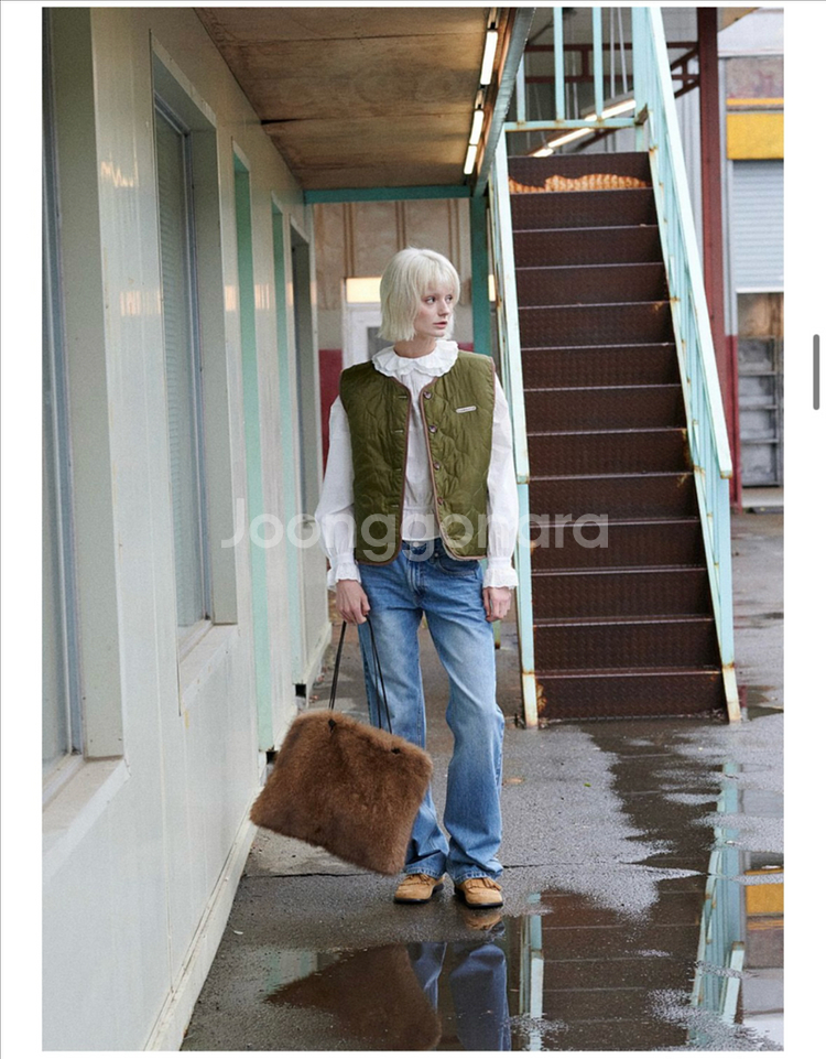 (새상품)그린버터 리버시블 퀼팅 조끼 베스트--1