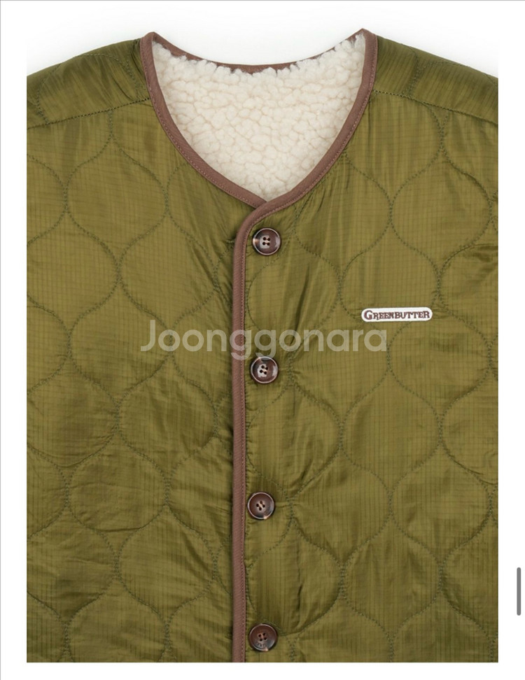 (새상품)그린버터 리버시블 퀼팅 조끼 베스트--5