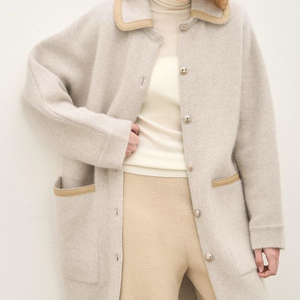 더캐시미어 울 블렌드 디테쳐블 칼라 니트 코트 구합니다