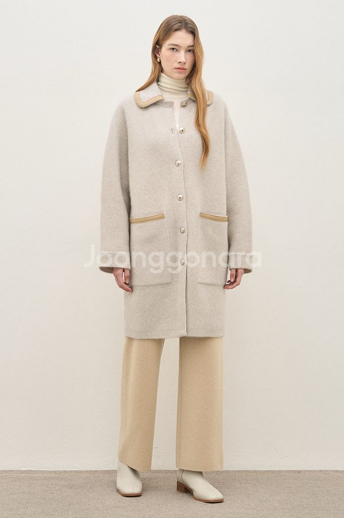 더캐시미어 울 블렌드 디테쳐블 칼라 니트 코트 구합니다--1