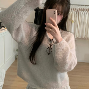 (새상품)누아누아 키드모헤어 브이 니트