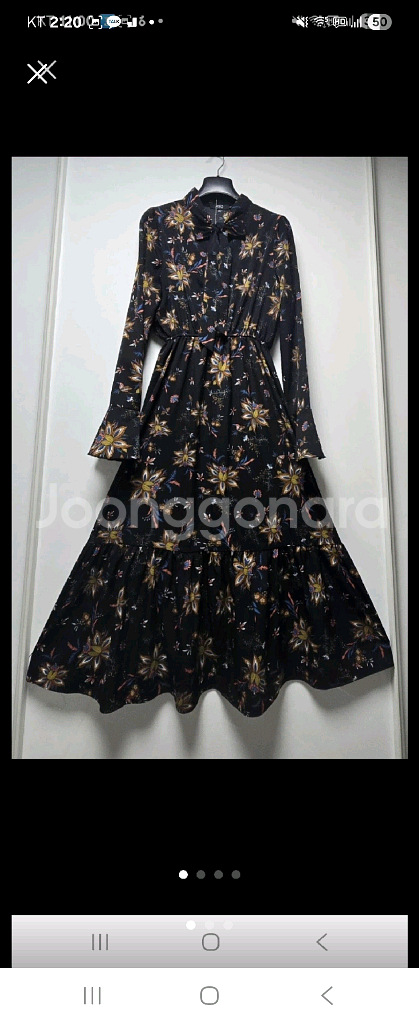 플로럴 롱슬리브 원피스--0