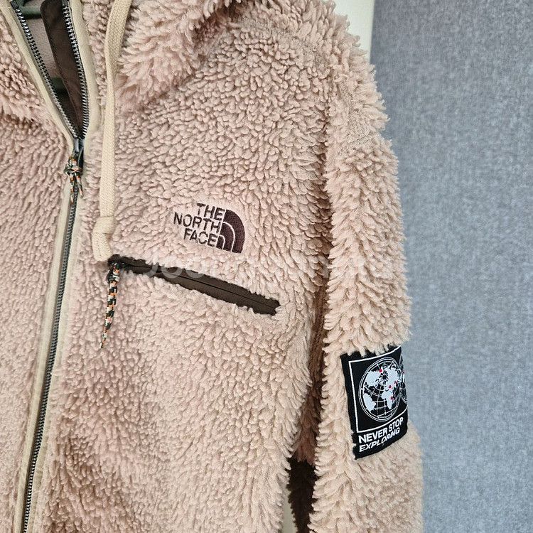 노스페이스 기모 양털 후리스 에코 뽀글이 후드 M 95--1