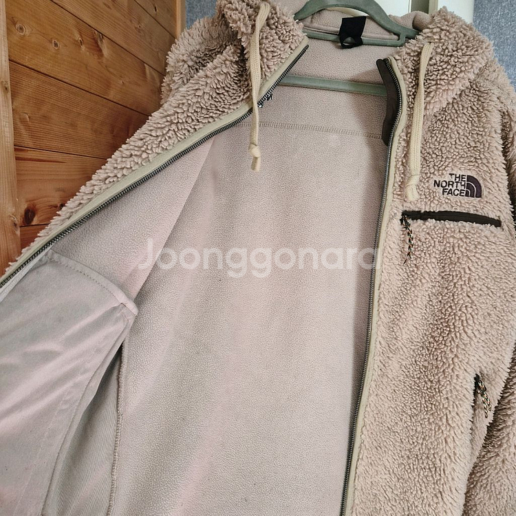 노스페이스 기모 양털 후리스 에코 뽀글이 후드 M 95--5