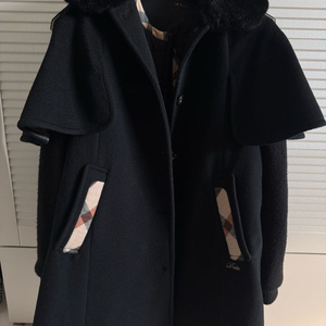 닥스키즈 블랙 케이프 모직 코트 165