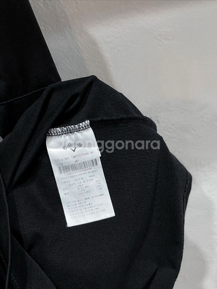 (55) 캘러웨이 블랙 배색 여성 카라넥 긴팔 골프티셔츠--3