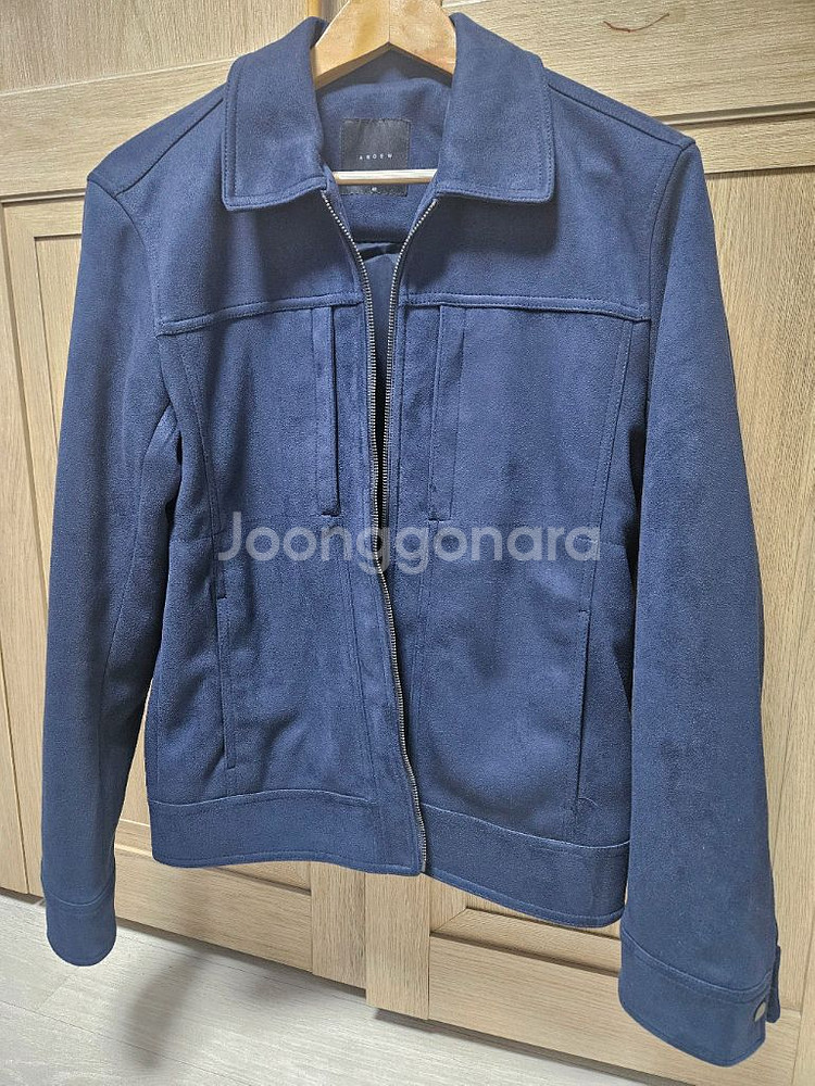 앤듀 남성 스웨이드 트러커 자켓 100 네이비--0