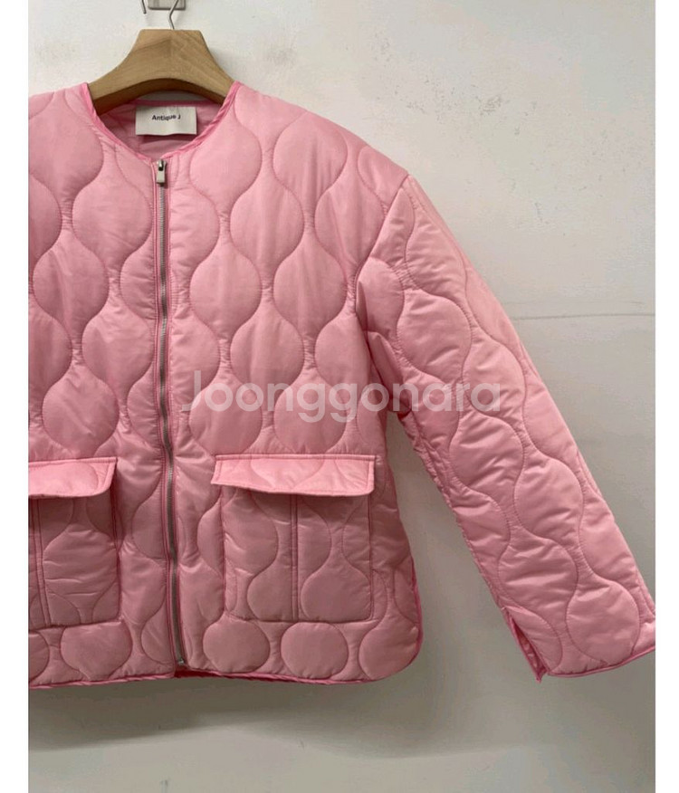 엔트크제이 리미티드 핑크 퀼팅 점퍼--6
