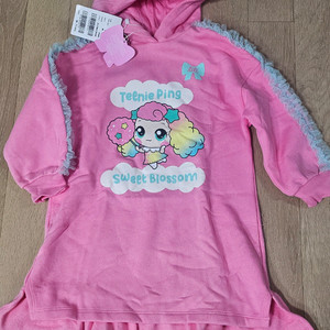 여아옷 티니핑 핑크 기모원피스 맨투맨 티셔츠 110오로라핑 하츄핑