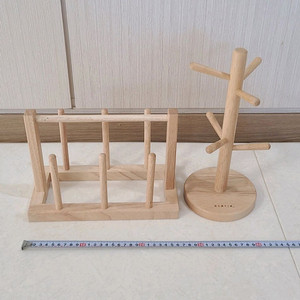 고무나무 우드 컵걸이 2개