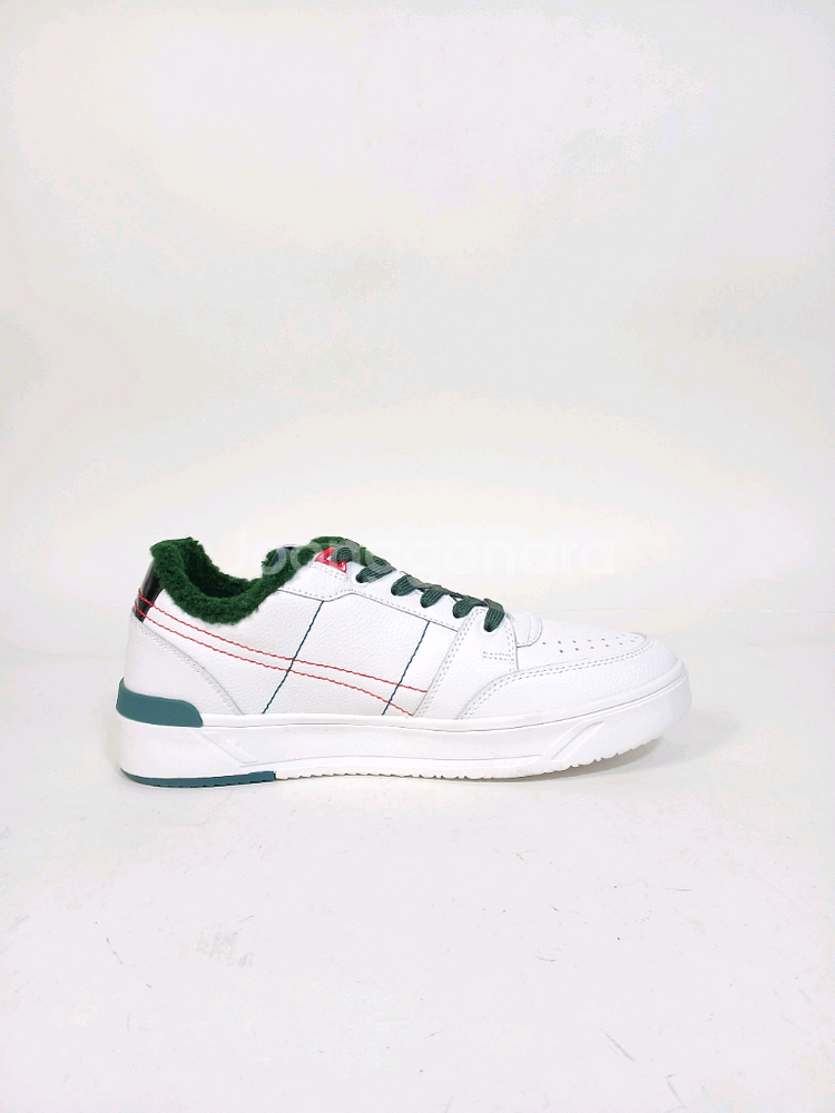 베르사체진스 흰색 털 가죽 남성 스니커즈--3
