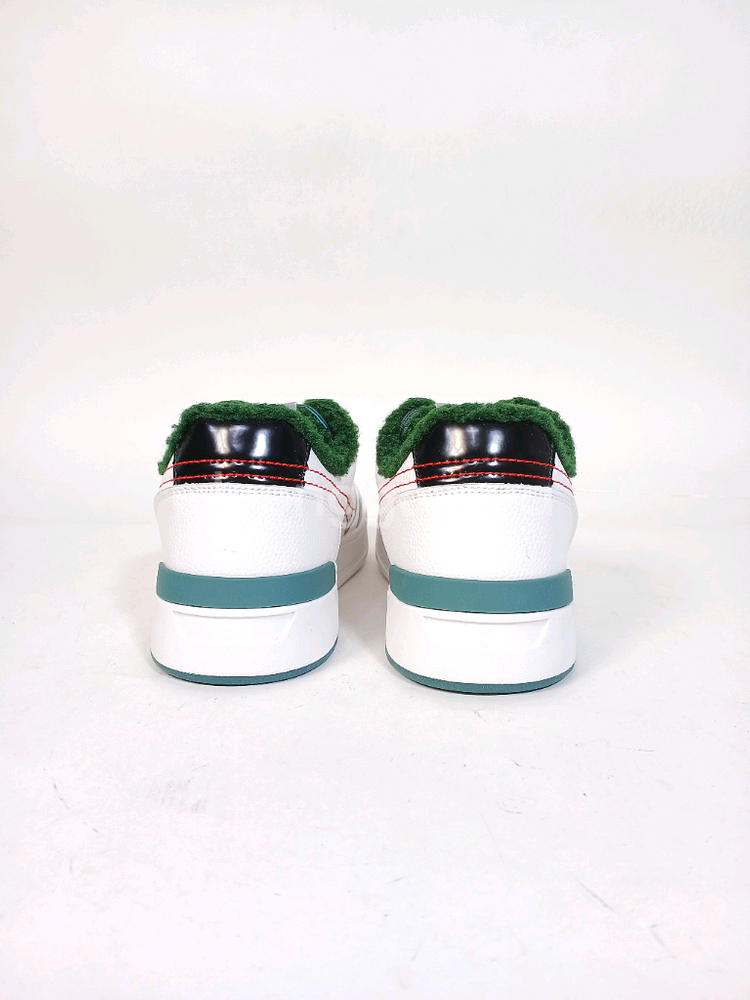 베르사체진스 흰색 털 가죽 남성 스니커즈--4