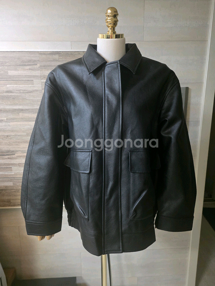 레더 가죽 점퍼 레자 오버핏 남성 여성 L 상태 양호 자켓--3