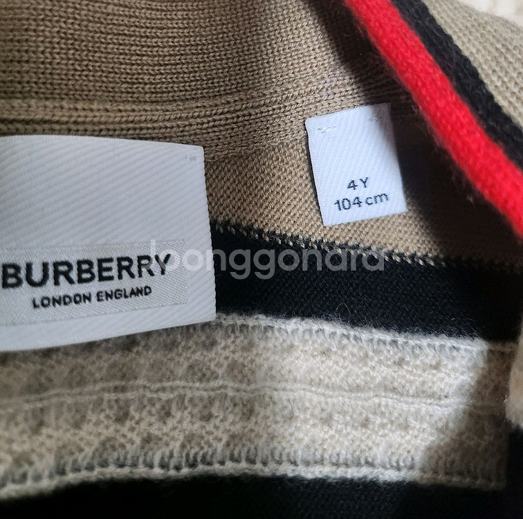 백화점.정품) 버버리키즈4y 가디건(울,캐시미어)--4