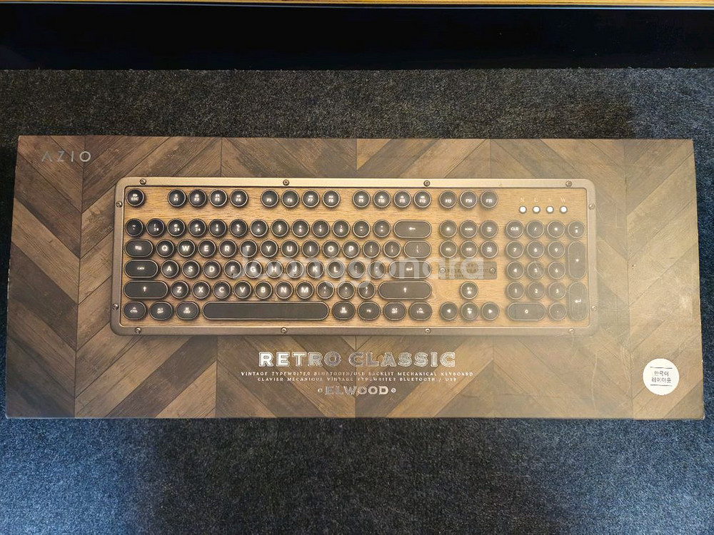 Azio 아지오 레트로 클래식 기계식 풀배열 키보드 (엘우드)--0