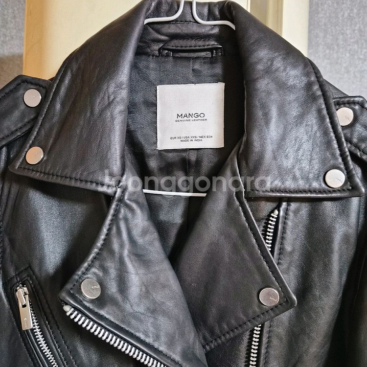 망고 블랙 양가죽 라이더 자켓 XS--2