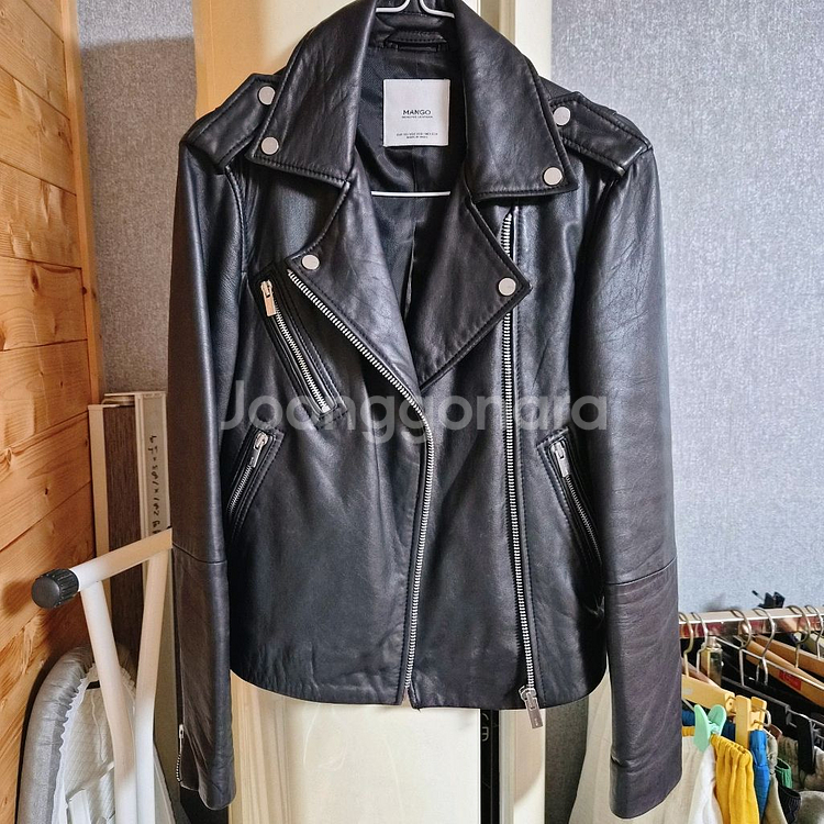 망고 블랙 양가죽 라이더 자켓 XS--0