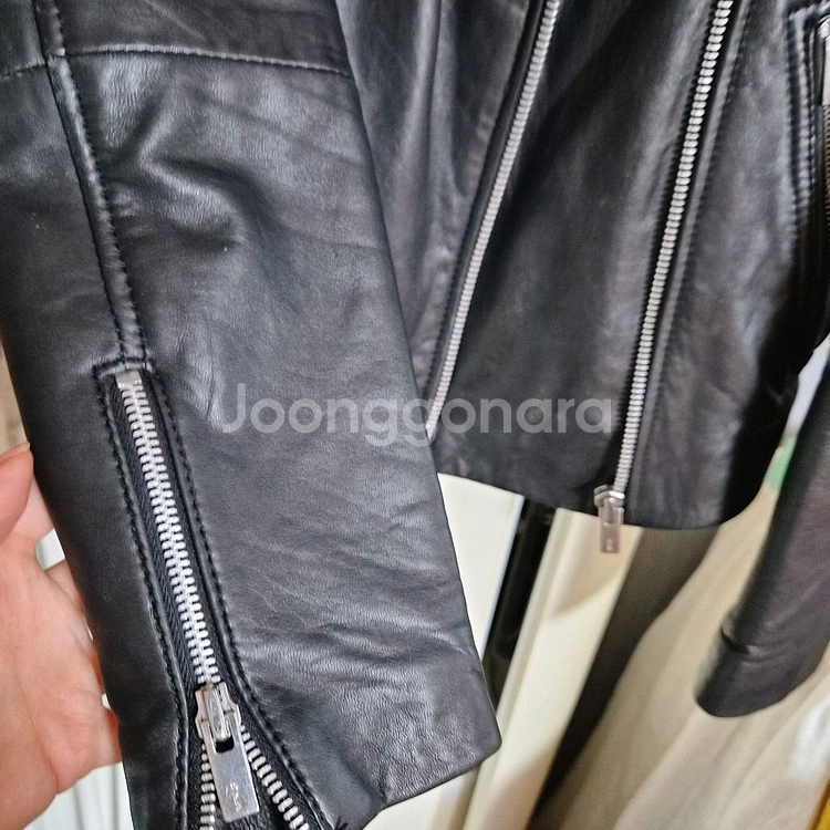 망고 블랙 양가죽 라이더 자켓 XS--5